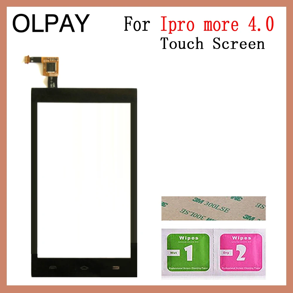 OLPAY 4,0 дюймов для Ipro more 4,0 Сенсорный экран дигитайзер Передняя стеклянная панель Датчик черный цвет Бесплатный клей+ салфетки
