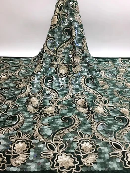 

Africa Nigeria Sequin Lace Fabric 2020 High Quality Lace Embroidery French Tulle Lace Fabric, Ladies Dress T35751