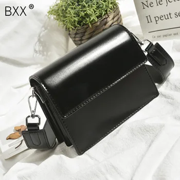 

[BXX] Solid Color Simply PU Leather Crossbody Bags For Women 2020 Spring Fashion Shoulder Messenger Bag Lady Handbags HK563