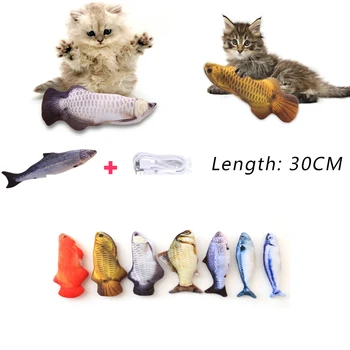 

Fish Shape Simulation Electric Pet Cat Toys 3D Cat Toy Interactive Gifts Fish Catnip Toy Stuffed Pillow Doll Pet Cat Playing Toy