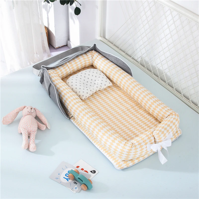 Portable Baby Nest Bed for Boys Girls Travel Bed Infant Cotton Cradle Crib Baby Bassinet Newborn Bed
