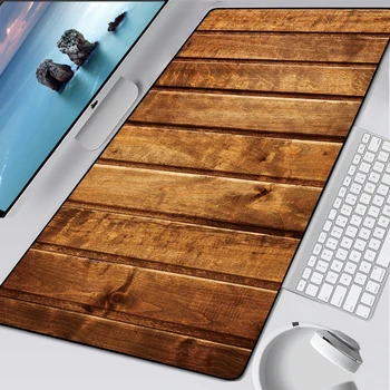 

XXL Wood Grain Laptop Gaming Anti-slip Large Size Locking Edge Speed Mousepad Big Rubber Gamer Mouse Pad Keyboard Mat 900x400mm