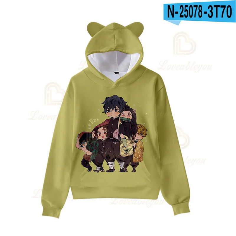 

3D Anime Demon Slayer Kids Hoodies for Teen Girls Pullover Sweatshirt Children's Clothing Costume Harajuku Kimetsu No Yaiba Tops