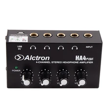 Alctron HA4 Plus 4 Channel Mini Headphone Amplifier Compact USB Interface Powered Supply for Studio Stage Performance