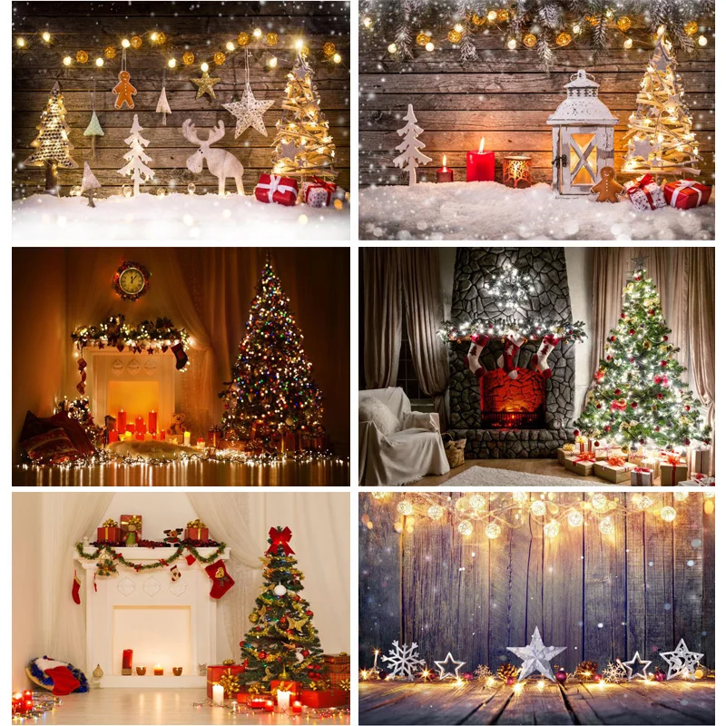 

SHUOZHIKE Art Fabric Christmas Day Photography Backdrops Prop Christmas Tree Festival Theme Photo Studio Background SD-13