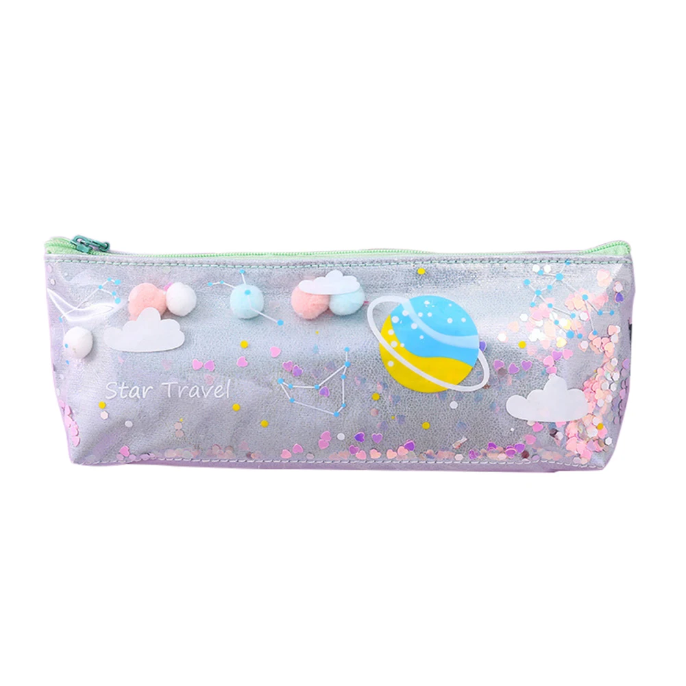 Simple Transparent Mesh Pencil Pouch Office School Pen Case Bag Nylon Zipper Pencil Bag Stationery Kawaii Bag