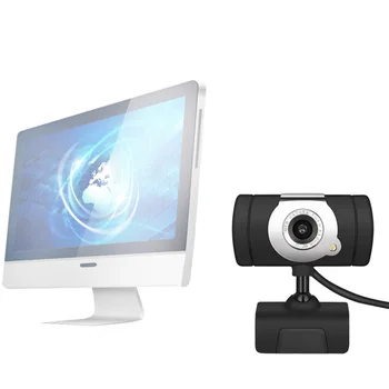 

Clip On Durable Laptop USB HD Desktop Rotatable Webcam Camera Office Computer PC Telecommuting Home Study With Microphone