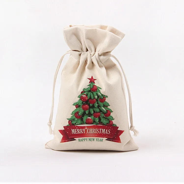 Новинка,, 16x23,5 см, Рождественская сумка для конфет, Брезентовая Подарочная сумка, Санта, олень, лось, на год, Рождество, лучшие подарки для детей, вечерние, для мероприятий - Цвет: 2