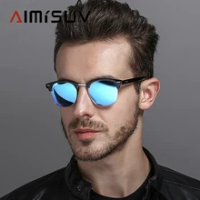 AIMISUV, круглые солнцезащитные очки, мужские, поляризационные, модные очки для вождения, Классические мужские очки, Ретро стиль, женские солнцезащитные очки, UV400 Oculos