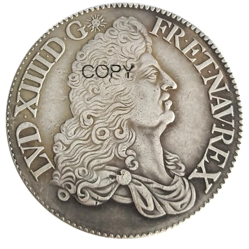 Франция 1685-1689 5 шт 1 ЭБУ-Луи XIV посеребренные копии монет