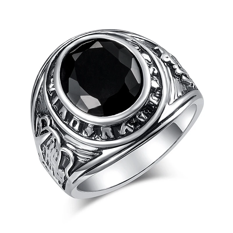Fashion Retro Black Stone Rings For Women Creative Female Geometric Ring Jewelry Ladies Wedding Valentine's Day Gifts | Украшения и