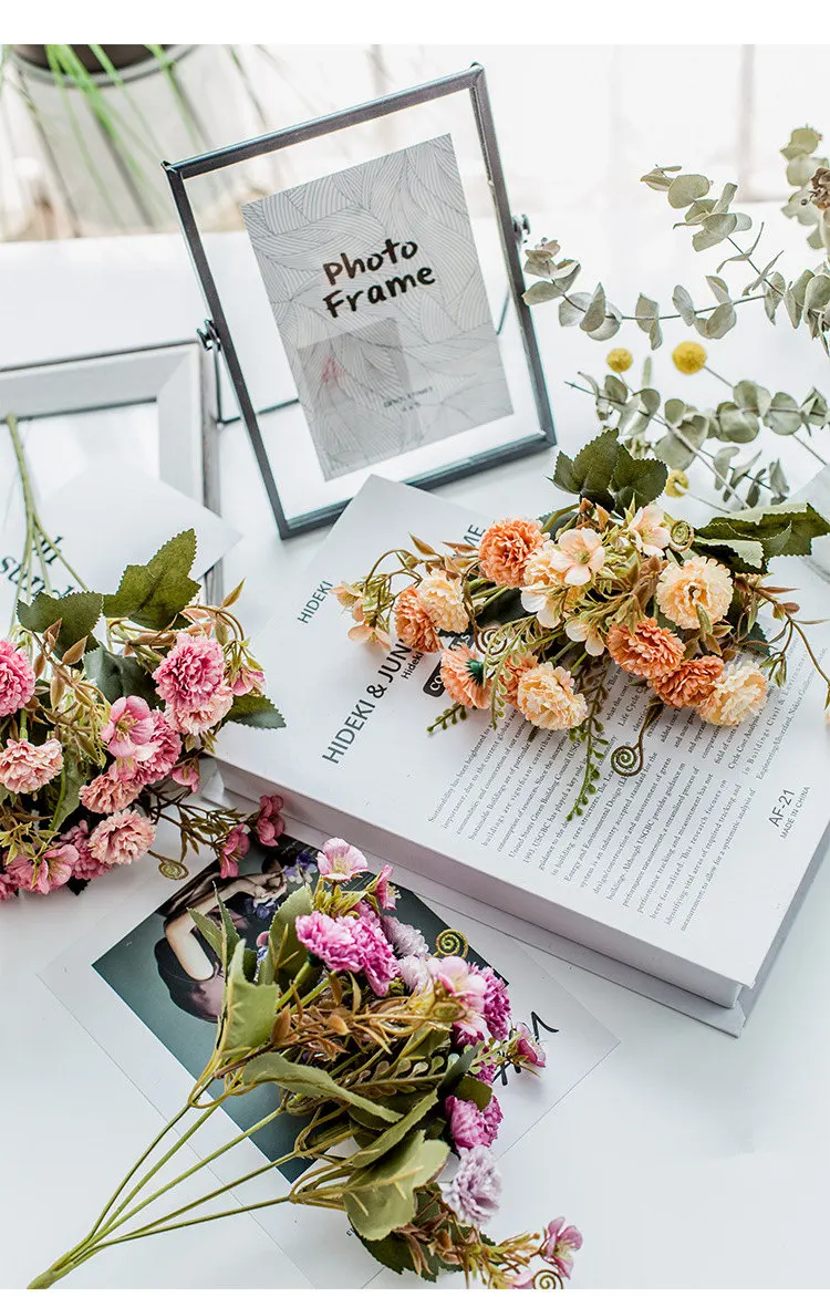 Fake Plant Simulation Silk Carnation For Wedding Home Christmas Decoration Multiple Colour Artificial Flower JH129 (7)