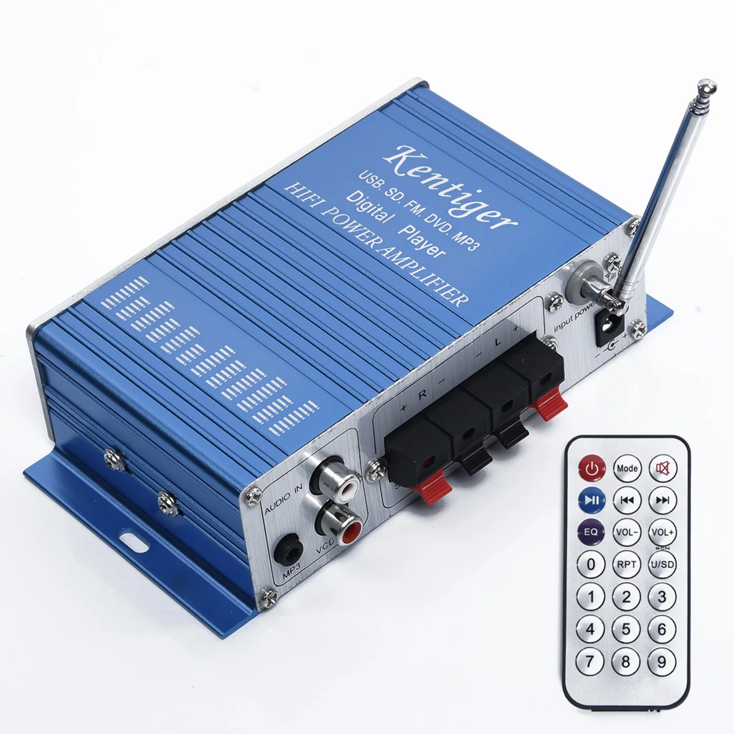 100W Мощность мини Hi-Fi стерео 2 канальный автомобильный усилитель дома MP3 FM Аудио плеер поддерживает MP3 музыкальных форматов, u-диск и fm-стерео одновременное подключение двух теле