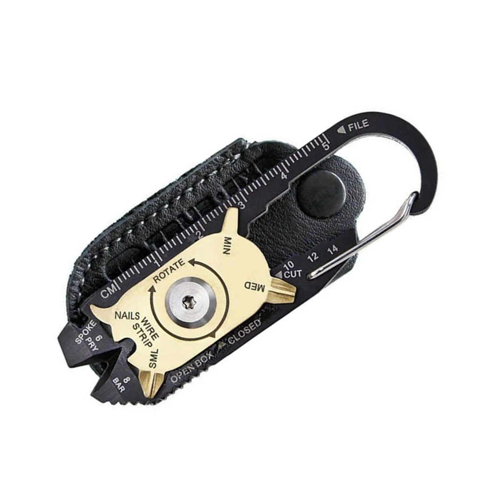 

20-in-1 Outdoor EDC Keychain Pocket Multi Tool Bottle Opener Wrench Screwdriver Shining Star Store Pry Bar Wire Stripper Ruler