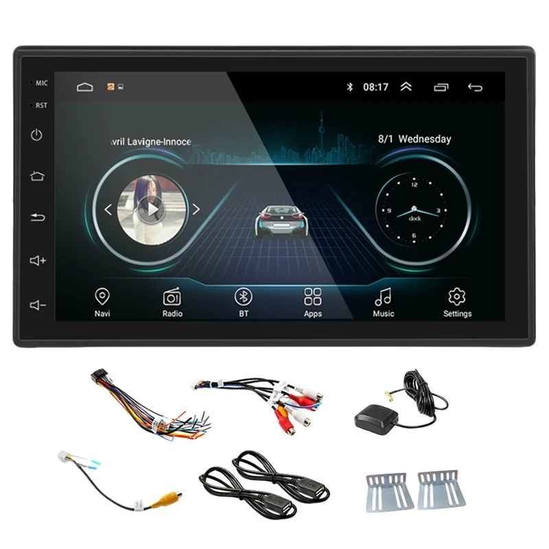 NEW Black 2DIN Android Car Multimedia MP5-Player Radio GPS Navi WIFI 2 Din 7 Inch Press Screen Bluetooth FM Audio Ster | Автомобили и