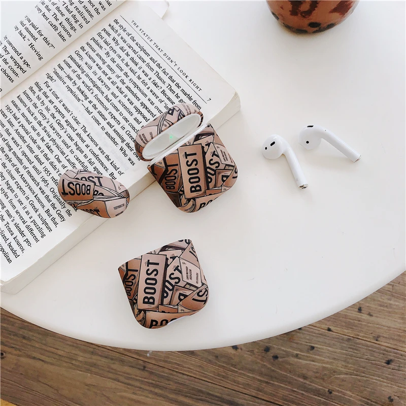 Тренд беспроводной Bluetooth гарнитура BOOST чехол для Airpods 2 1 Kanye Omari West Trend 350 кроссовки Матовый Жесткий PC чехол Coque Box