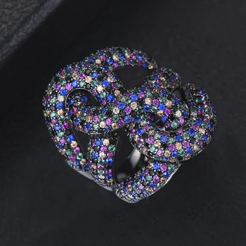 

LARRAURI Luxury Geometry Twist Lines CZ Cubic Zirconia Finger Rings For Women Charms Women Rings Wedding Jewelry Accessories
