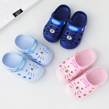 

Slippers Kids Toddler Infant Baby Girl Boys Home Slippers Rubber Cartoon Animation Cat Flat Heels Shoes Sandals Kids Slippers