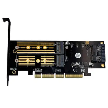 

3 in 1 Msata PCIE M.2 NGFF NVME SATA SSD to PCI Express 4X SATA3 Apapter Computer Expansion Cards