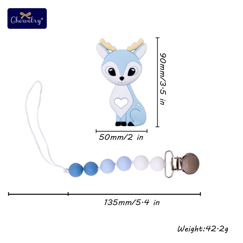 Deer 1 шт. Детские Силиконовые Прорезыватели грызунов Koala пустышка Клип цепь лиса Perle Силиконовые бусы для прорезывания зубов держатель соски силиконовые медсестры подарки - Цвет: Deer