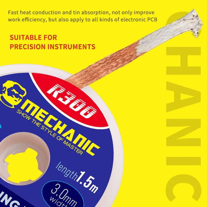 Soldering Wire Desoldering Braid Soldering Tin Wire Solder Remover Soldering Repair Tool Desoldering Mesh Braid Welding Wires MECHANIC Solder Wick 1.0mm 1.5mm 2.0mm 2.5mm 3.0mm 3.5mm 4.0mm Desoldering Braid Wire Tin Remover BGA Welding Soldering Tools