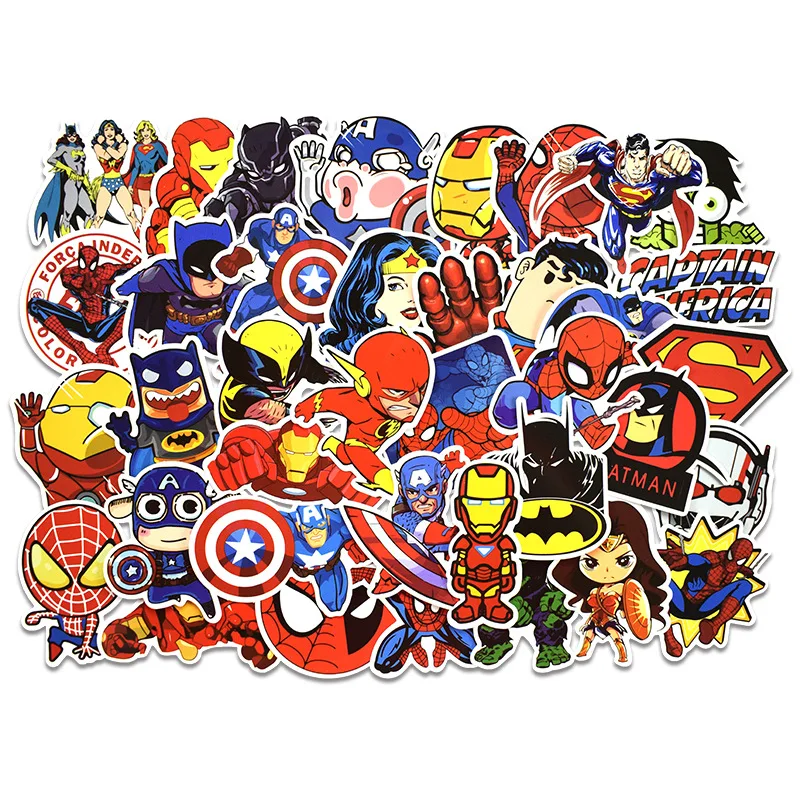 50 шт. гибрид(серия Super Hero A) мультяшная игрушка наклейка автомобиль моделирование велосипед, мотоцикл, мобильный телефон, ноутбук компьютер, путешествия B