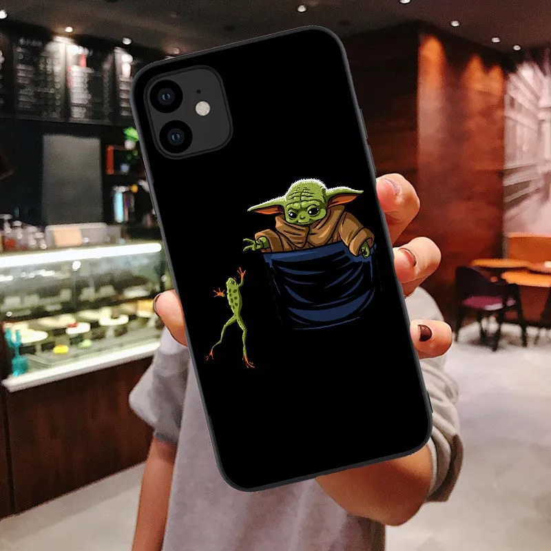 TPU Милый ребенок йода Мягкий силиконовый чехол для телефона оболочка для iPhone 6 6s 7 8 Plus X XR XS Max 11 Pro Max мандалорский черный ТПУ чехол - Цвет: TPU