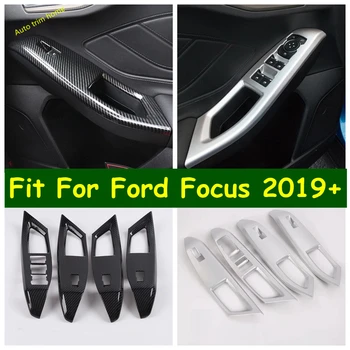 

Lapetus Inner Door Armrest Window Glass Lift Button Panel Cover Trim Fit For Ford Focus 2019 2020 ABS Matte / Carbon Fiber Look