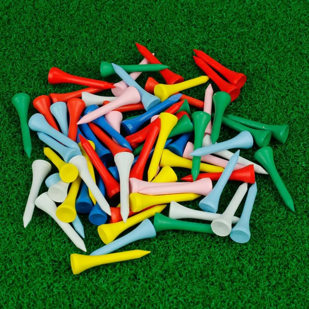 

KOFULL 42/54 MM 100 PC In Bulk Mixed Color Wood Golf Tees Wooden Holder Supplies Accessories