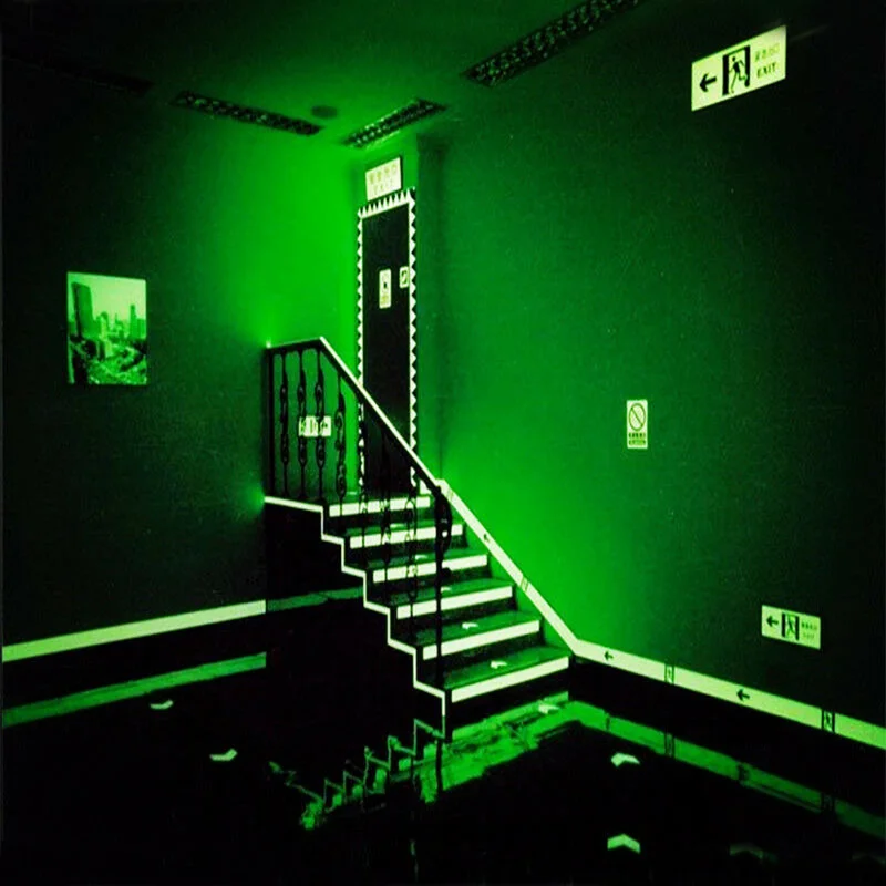 Green Luminous Tape Self Adhesive Glow In The Dark Stickers Stage Decorative Luminous Fluorescent Tape Warning Stickers Decor luminous wall stickers fluorescent tape luminous tape fluorescent stickers