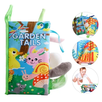 

Infant Baby Cloth Books Early Learning Educational Toys with Animals Tails Cloth Books Toy Development Education Gift for Kids