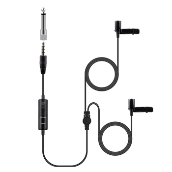 

ACEMIC EM2 Omni-Directional Condenser Lavalier Microphone Lapel Mic Dual Head 3.5mm TRRS with 6.35mm Adapter