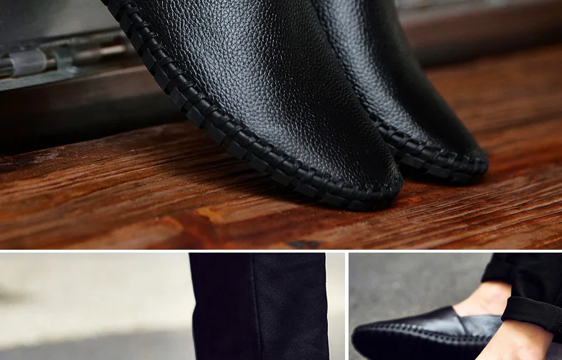 Мужские лоферы; удобная повседневная обувь из мягкой кожи; Летние слипоны; Взрослые Мокасины из натуральной кожи; обувь для вождения; размер 50