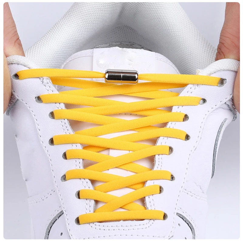 Elastic Shoe Laces Round No Tie Shoelaces for Kids Adult Sneakers Quick Lazy Laces Buckle Lock Shoe Rope Boot Strings
