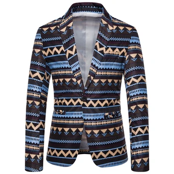 

MJARTORIA Male Suit Blazer Printed Men Slim Jacket Vintage Suits Fashion Luxury Formal Wedding Dress Stage Costumes For Singers
