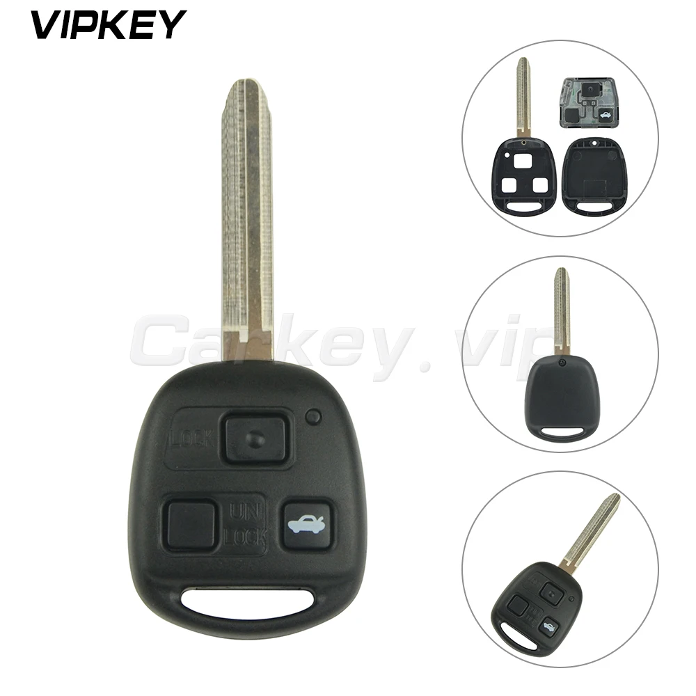 Denso( not Valeo) Remotekey  For RAV4 Prado Tarago 2003-2009 4C or 4D67 Chip Key 315mhz 3 Button Remote Key Toy43 Blade