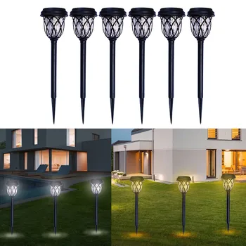 

6pcs Outdoor Solar Lawn Lamp IP65 Waterproof Garden Pathway LED Underground Buried Lights Automatic Sensing Solar Lamp Landscape