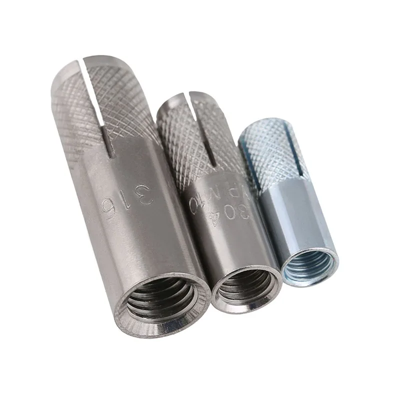 5Pcs M10 Threaded Galvanized Carbon Steel Expansion Bolt Lead Sleeve Anchors