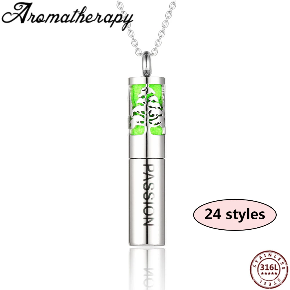 

Passion Letter Aroma Essentail Oil Diffuser Pendant Stainless Steel Link Chain Aromatherapy Diffuser Necklace For Women Men