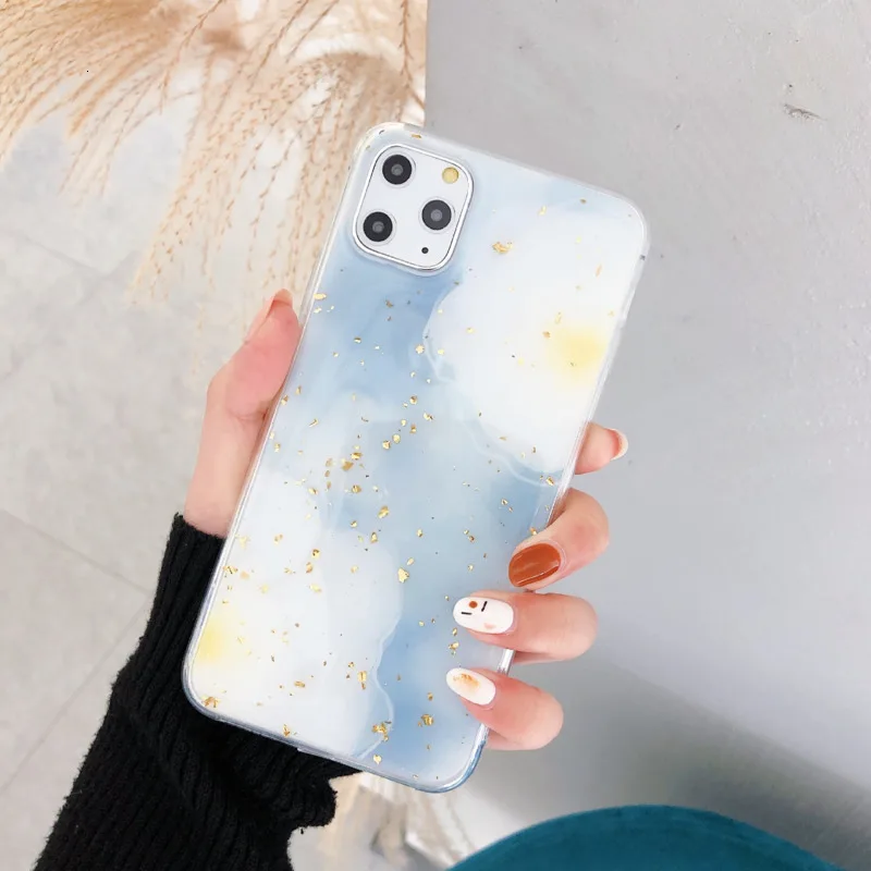 Чехол для телефона с акварельным свежим синим цветком iPhone11 X XS XR XSMax 8 7 6 6S PluS мягкий