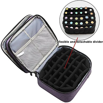 

Storage Case Large Carrying Makeup Nail Varnish Manicure Portable Travel Essential Oil Bag Holder Double Layer Compartments