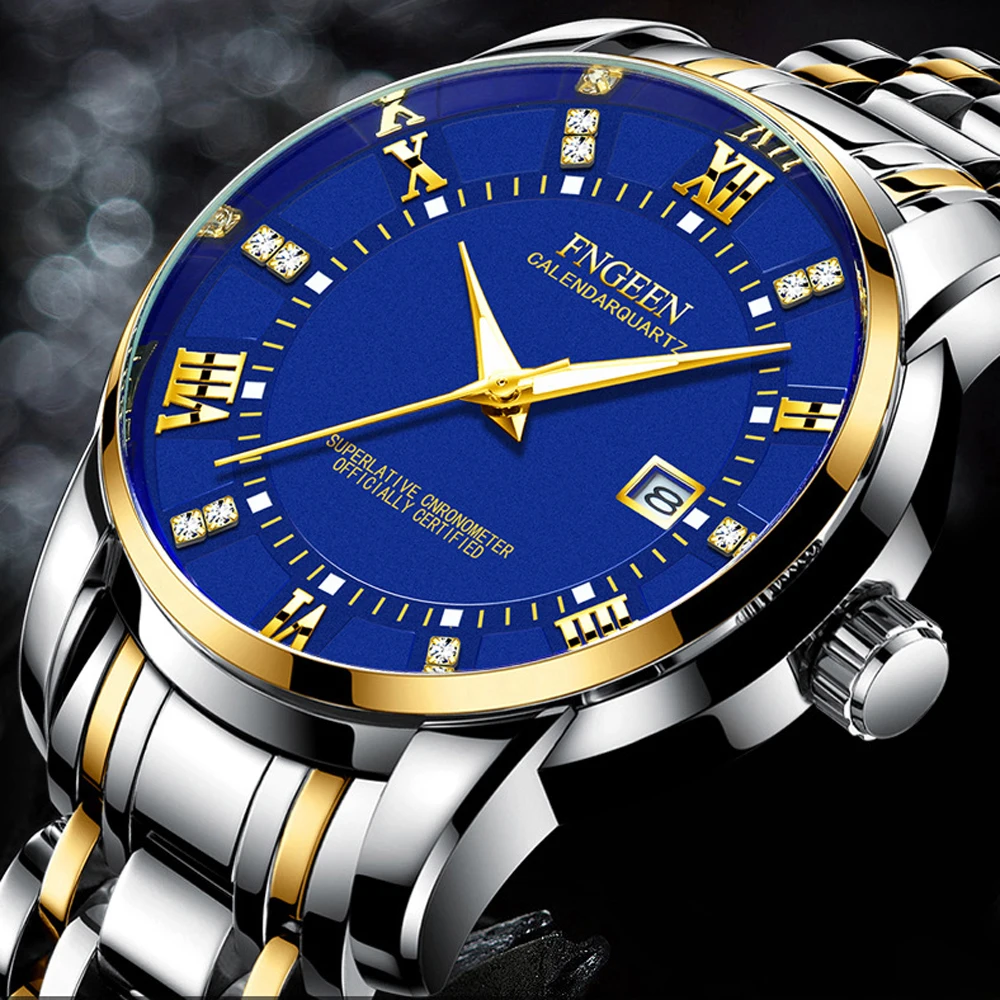 

Quartz Wrist Watches for Men New Model Business Casual Watch Luxury Diamond Bracelet Wristwatch Male Watches Relogio Masculino