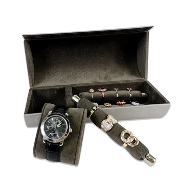 

Suede Jewelry Cylinder Storage Box Watch Collection Display Portable Ring Storage Jewelry Box
