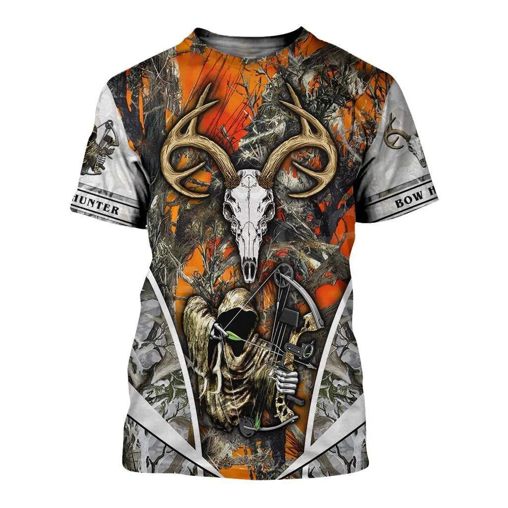 

Tessffel Animal Bow Deer Hunter Hunting Camo New Fashion Harajuku Unisex 3DPrint Short Sleeve Streetwear T-shirts Men Women s-3