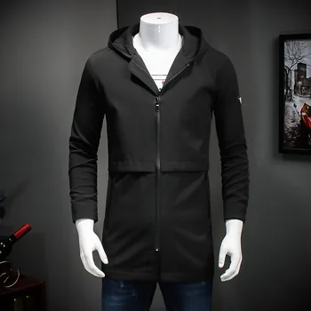 

Autumn Plus Fat plus Size Men Medium Length Money Windbreaker Sweater Student Slim Fit Lian Cap Coat Spuer