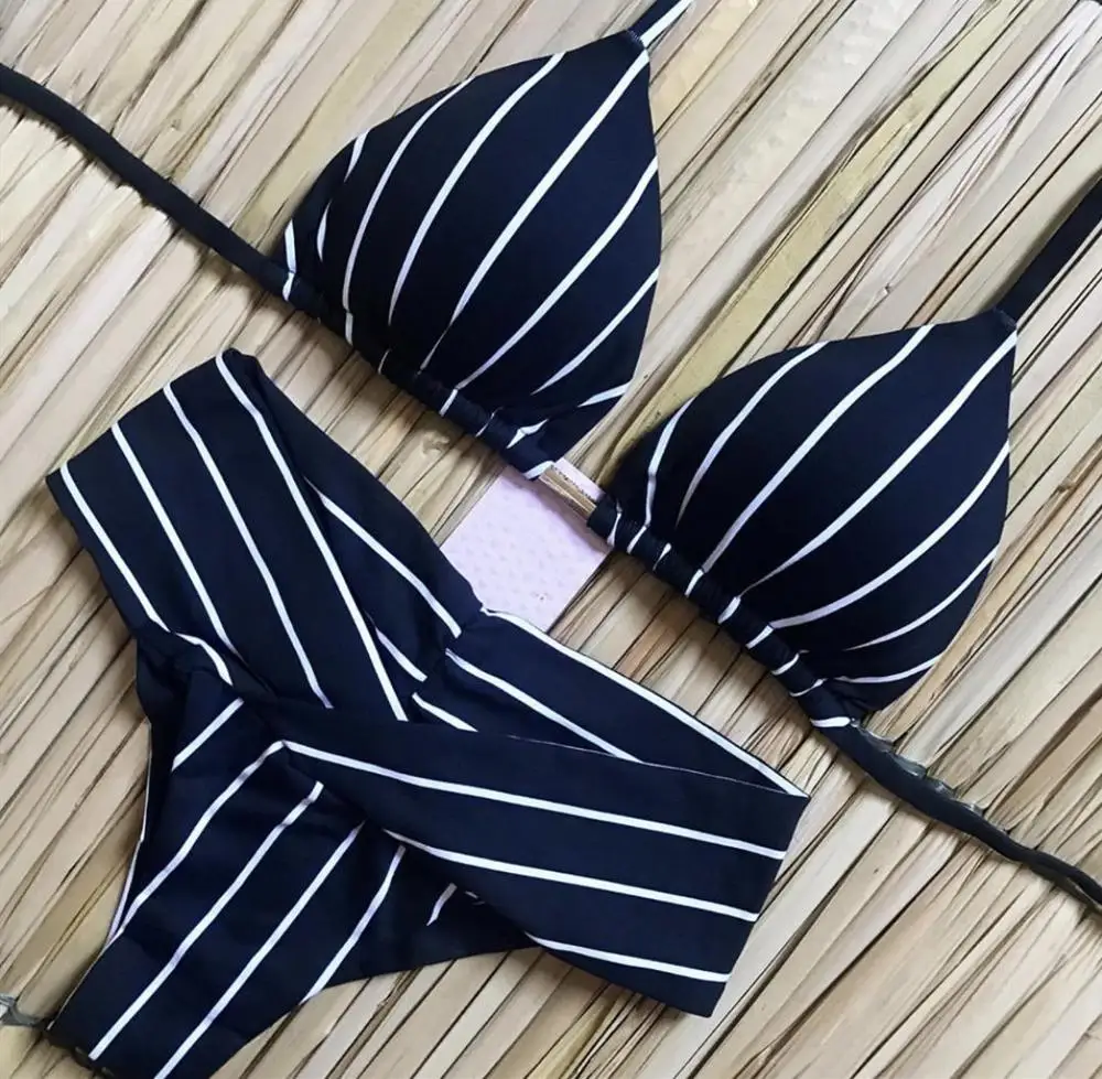 underwear set sexy women's dot print halter bra 2020 summer style beach two-piece | Женская одежда