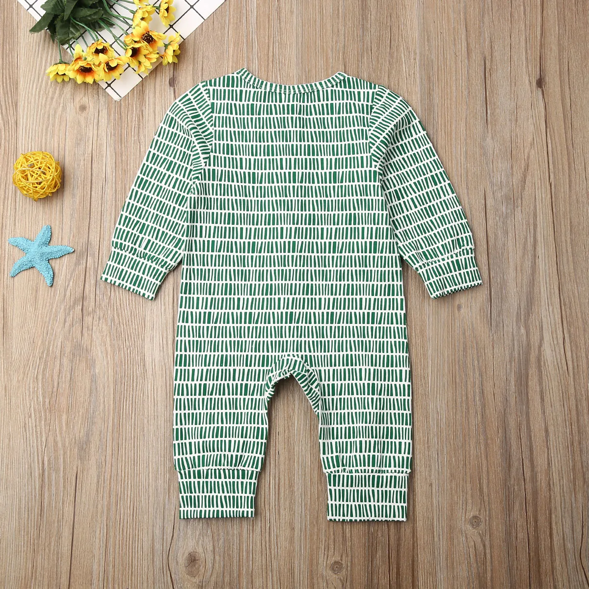 0-18M Newborn Baby Boy Girl Long Sleeve Striped Romper Jumpsuit Playsuit Outfits Baby Clothes