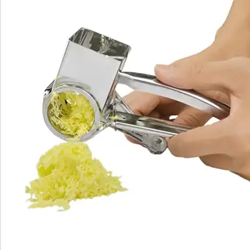 

Stainless Steel Cheese Planer Hand-cranked Rotating Cheese Grater Creative Cheese Planer Multi-function Planer Set With 4 Tubes