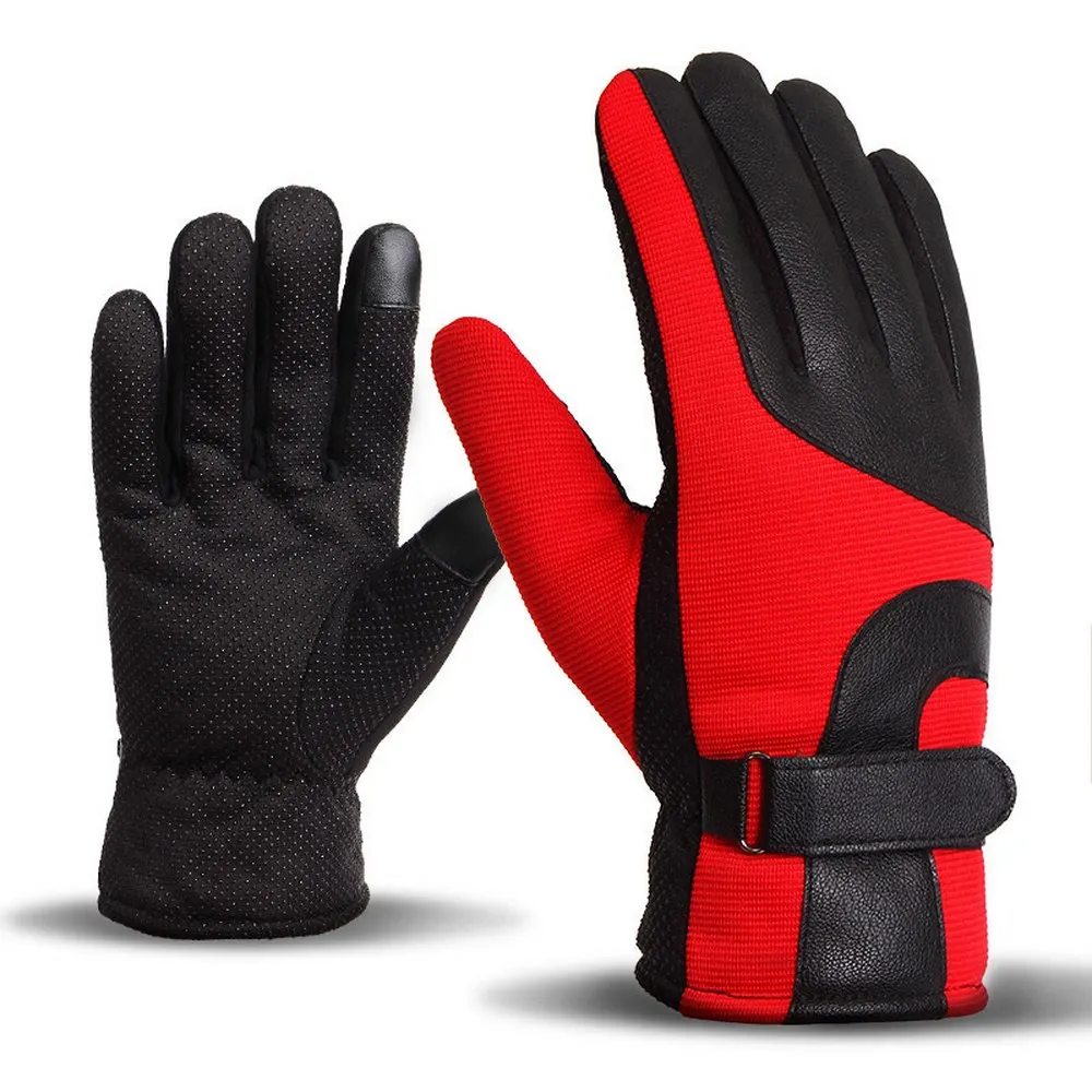 

Touch Screen Warm Gloves Motorcycle Warm accessories Leather Ski Gloves Winter Anti-Slip Windstopper Fiber Soft Motorcycle Glove