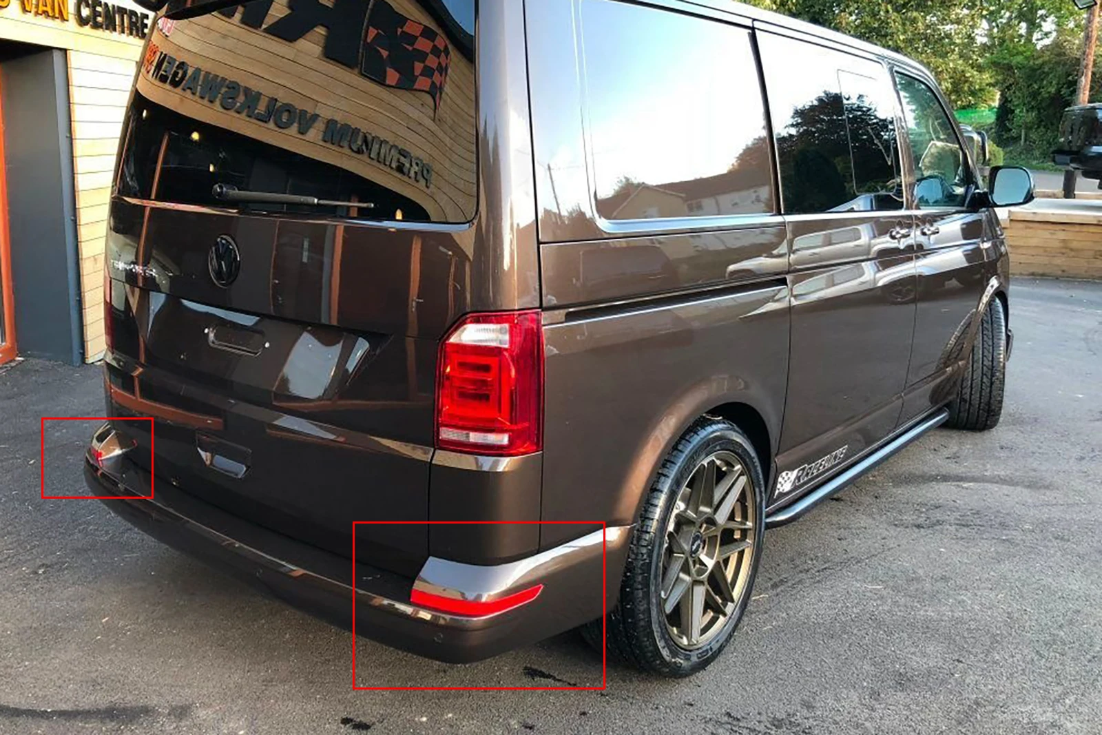 Подходит для VW T6 Transporter-up красный объектив заднего бампера отражатель без светильник L+ R Пара